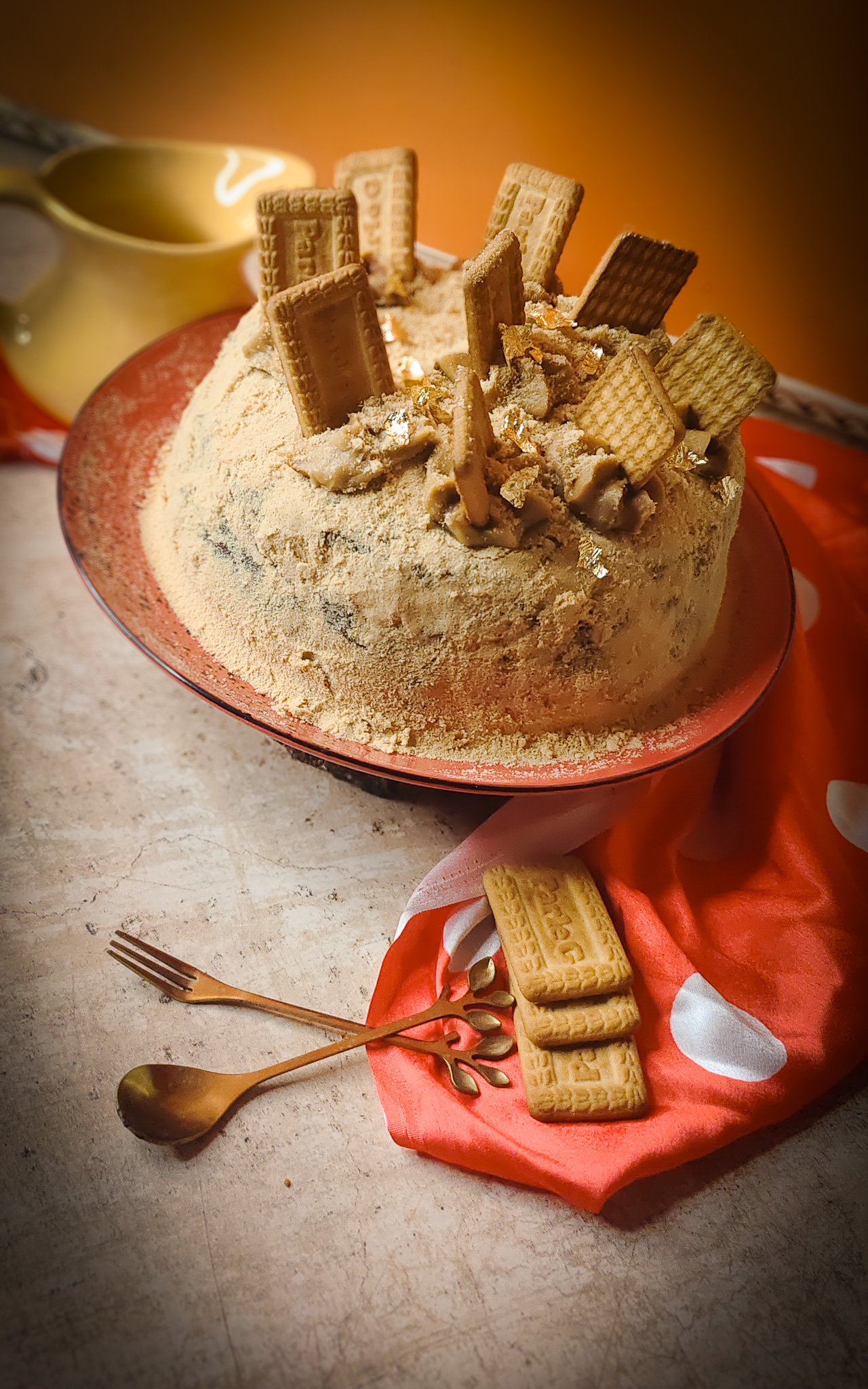 Eggless Parle-G Chocolate Layer Cake