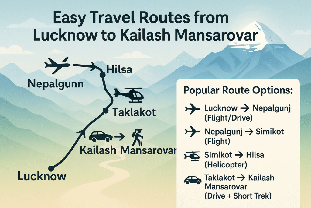 Top 3 Easy travel routes from Lucknow to Kailash Mansarovar - Epic Yatra